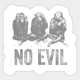 3 Wise Monkeys Hear No Evil, See No Evil, Speak No Evil Sticker